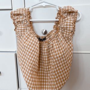 mustard yellow brandy off the shoulder top